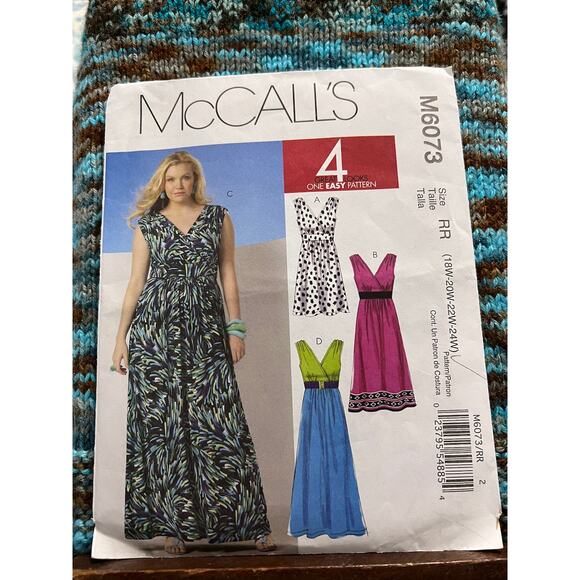 McCalls pattern 6073 maxi dress fit and flare v neck - Picture 1 of 6